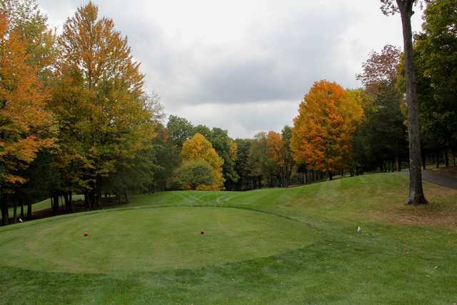 A fall view from a tee at Winding Hills Golf Club