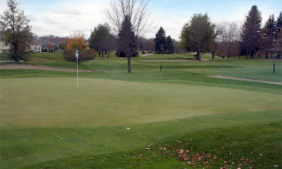 A view of the 5th green at Moorhead Country Club