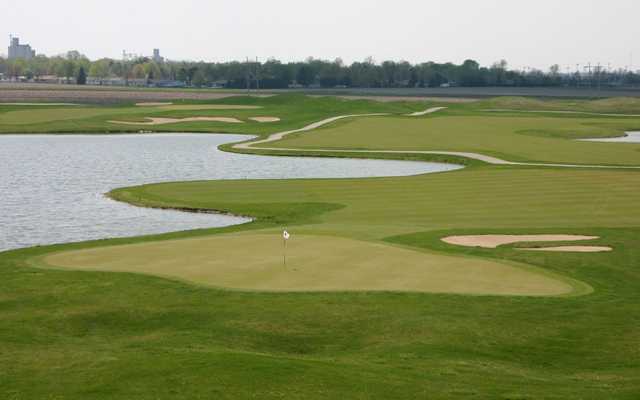 A view of hole #18 at Ironhorse Golf Course.