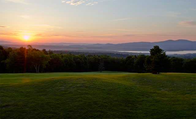 A sunset view from Steele Hill Resort Golf Course