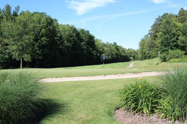 A view of the 3rd green at Blue Heron Golf Club