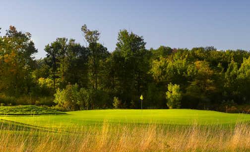 A view of a green at Sand Ridge Golf Club.