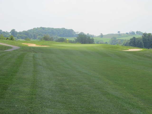 A view from a fairway at Indian Run Golf Club