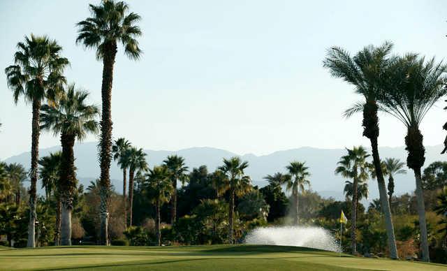 A view of a hole at Indian Palms Golf & Country Club