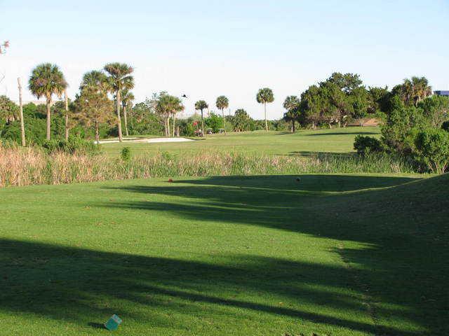 A view from a tee at Windy Harbor Golf Club