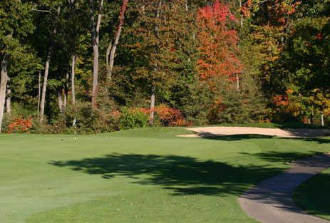 An autumn view of the 16th hole at Gull Lake View Golf Club and Resort - Bedford Valley Course