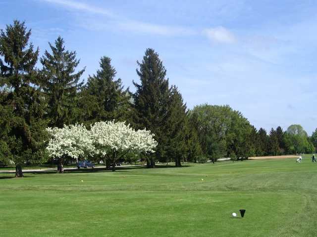 A spring view from a tee at Reid Golf Course