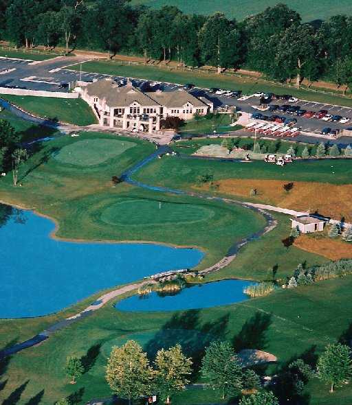 Aerial view from Reddeman Farms Golf Club with clubhouse in background