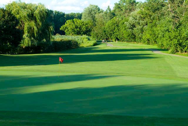 A view of a green at Dearborn Hills Golf Course