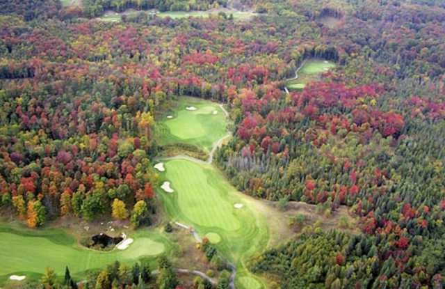 Tribute at Otsego CG: Aerial view of 7th green, 8th & 9th holes