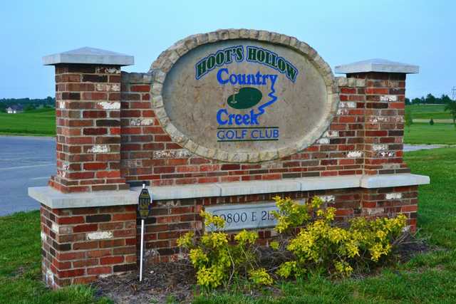 A view of the entrance sign from Hoot's Hollow at Country Creek Golf Club