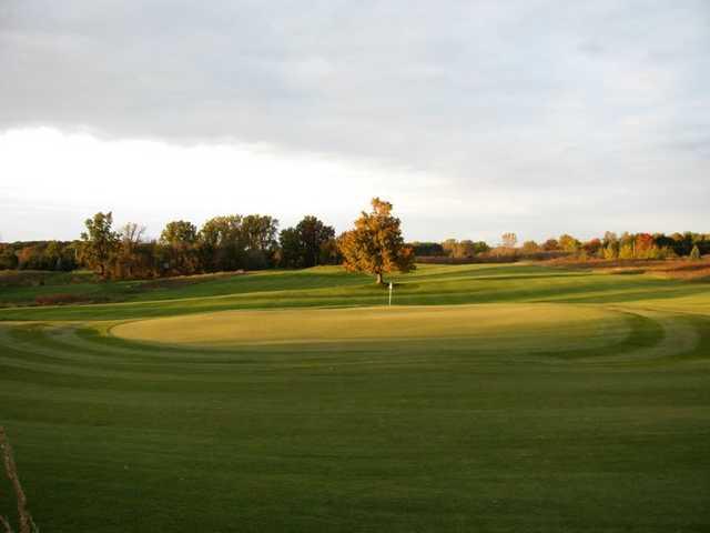 A view of green #9 at College Fields Golf Club