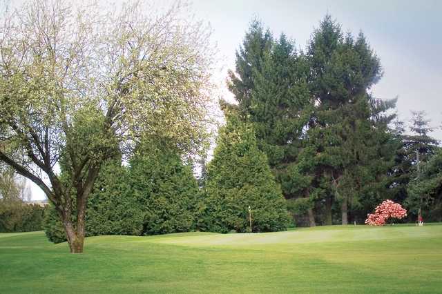 A view of a green at Green Acres Golf Course