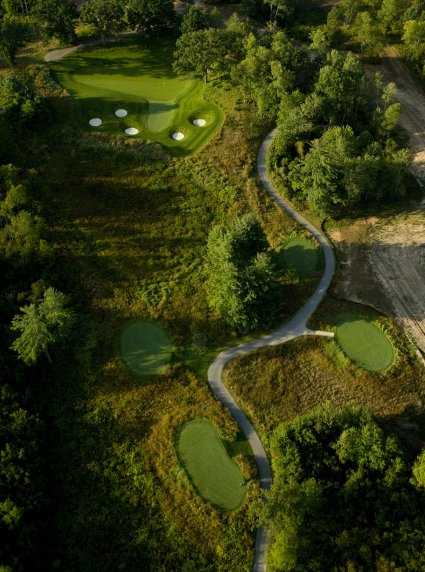 Aerial view of the #12 green at Tullymore Golf Club