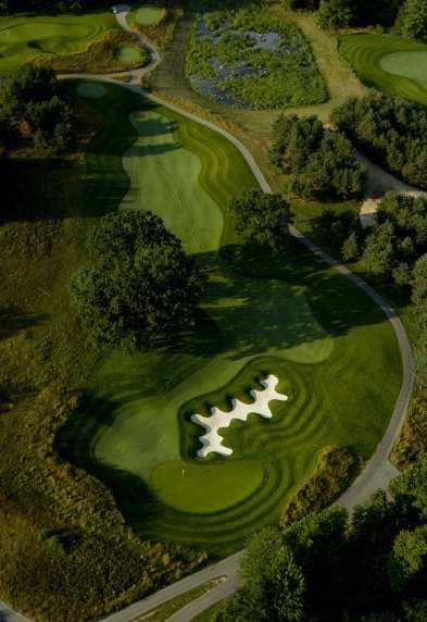 Aerial view of the 3rd hole at Tullymore Golf Club