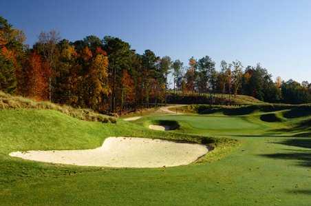 An autumn view of green at Lanier Islands Legacy Golf Course
