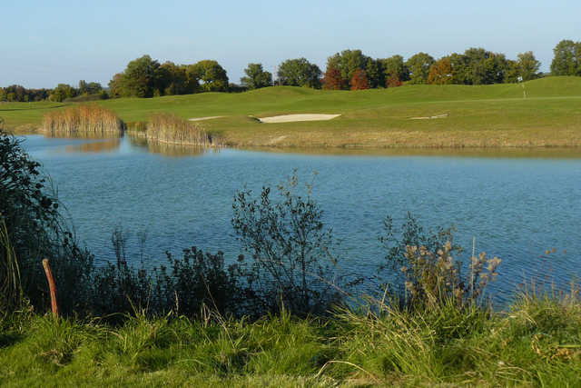A view over the water from Bauge Golf Club.