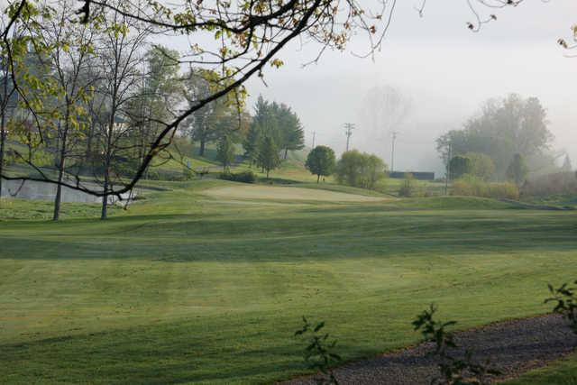 A view of the 18th green at Pendleton Hills Golf Course
