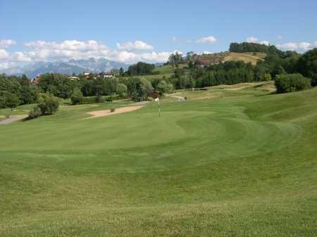 A view of the 16th green at Sacconay Course from Esery Golf Club