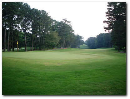 A view of the 18th hole at Lanier Golf Club