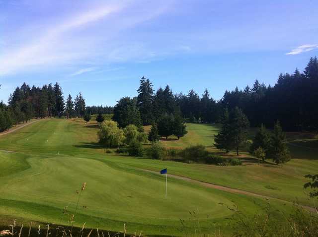A view of a green at Salt Spring Island Golf and Country Club