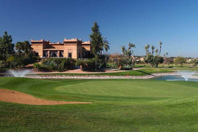A view of a hole with water coming into play at Amelkis Golf Club