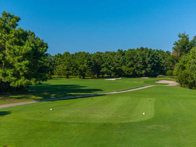 A view of a tee at Pointe Golf Club
