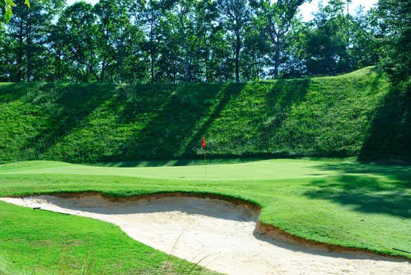 A view of the 1st green at Innsbruck Golf Club