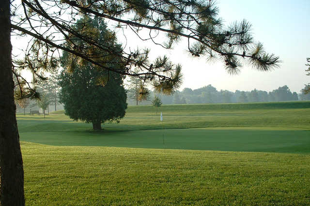 A view of a hole at Cambridge Golf Club