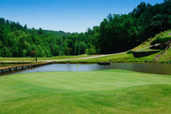 A view of the 18th green at Innsbruck Golf Club