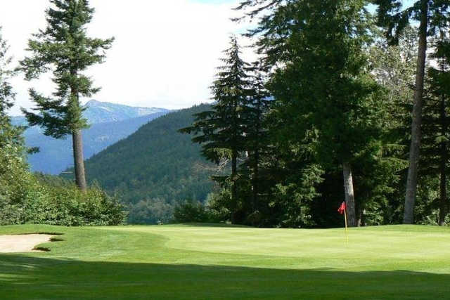 A view of a hole at Revelstoke Golf Club