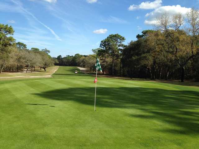 A sunny view of a green at Pine Ridge Golf Club