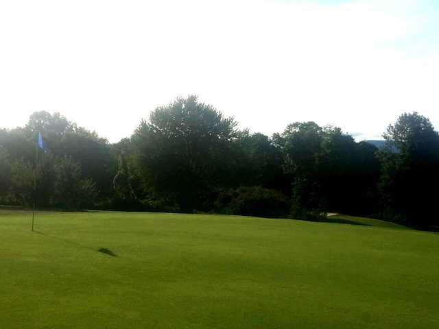 A view of a green at Apple Greens Golf Course
