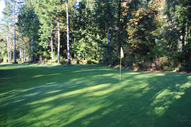 A view of the 3rd green at Rainbow's End Golf Course