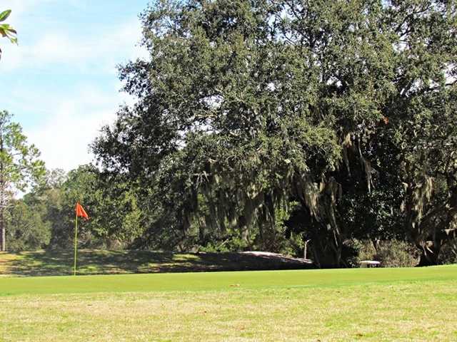 A view of a green at Refuge Golf Club from Gulf State Park