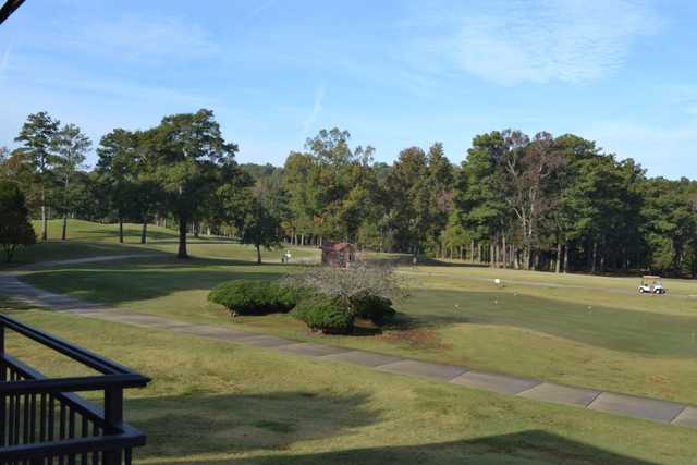 A view of tee #10 at Oaks Golf Club from Oak Mountain State Park