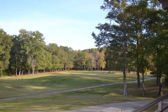 A view of the 9th fairway at Oaks Golf Club from Oak Mountain State Park