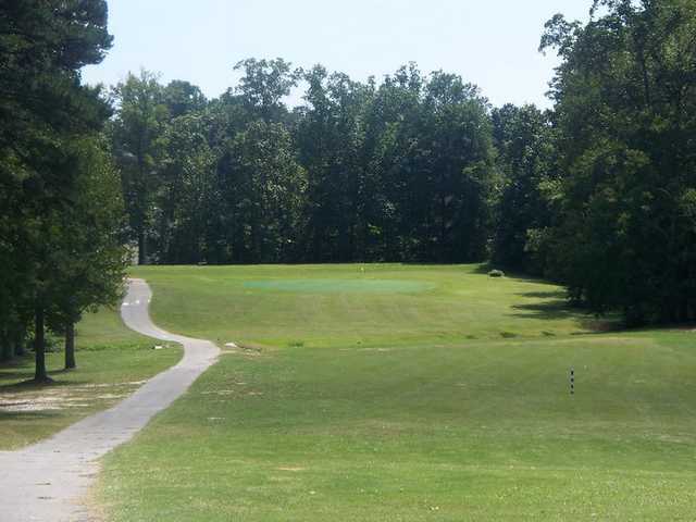 A view of green #14 at Collins Hill Golf Club