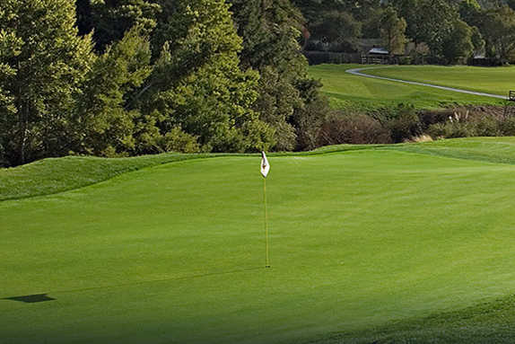 A view of a green at Water's Edge Golf Course