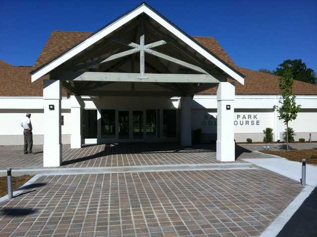A view of the clubhouse at Bacon Park Golf Course