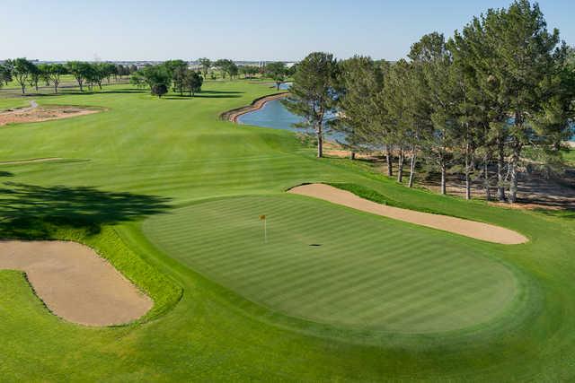 A view from the 18th hole at Championship Course at Rockwind Community Links