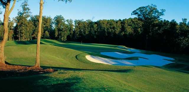 A view of a hole protected by tricky bunkers at  Chancellors from Georgia Club