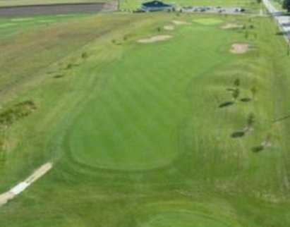 Aerial view of the 14 green at Kestrel Ridge Golf Club
