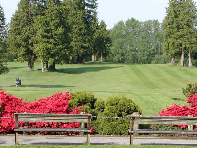 A sunny day view from Burnaby Mountain Golf Course
