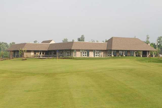 A view of a green at GreyHawk Golf Club