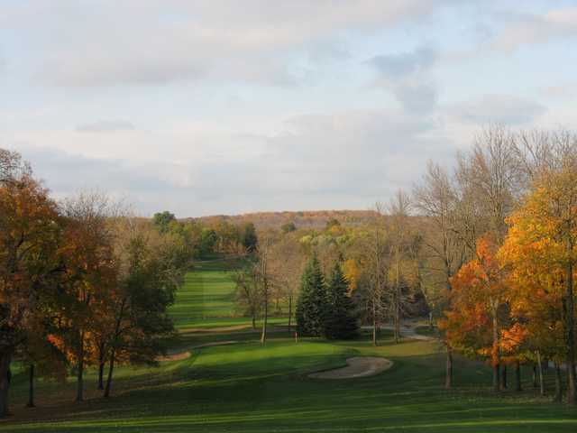A fall view of the 10th hole from the Island course at Silver Spring Country Club