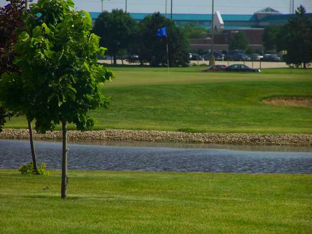 A view over the water from Aspen Ridge Golf Course