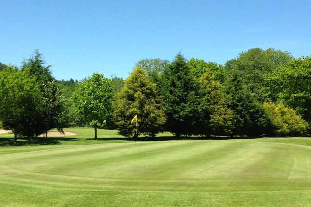 A view of a green at Llantrisant and Pontyclun Golf Club