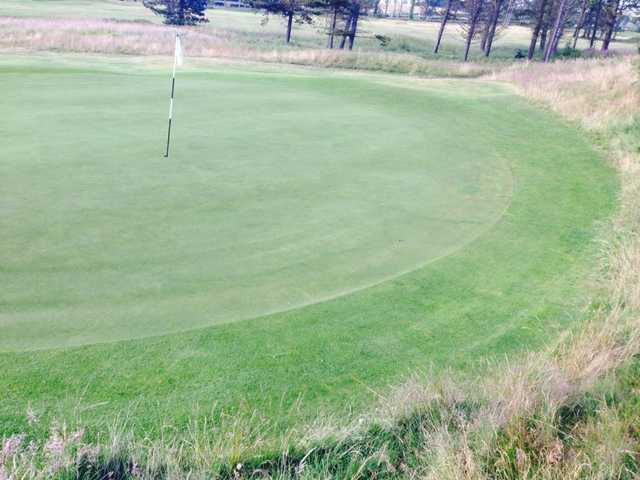 A view of the 8th green at Ashludie Course from Monifieth Golf Links