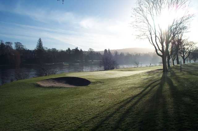 A view of the 16th hole with the Tay river in background at North Inch Golf Club